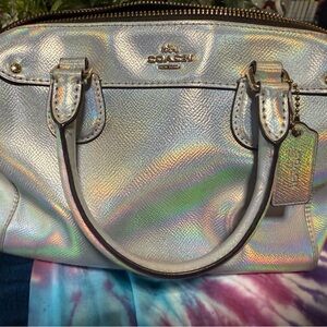Coach Holographic Silver Satchel